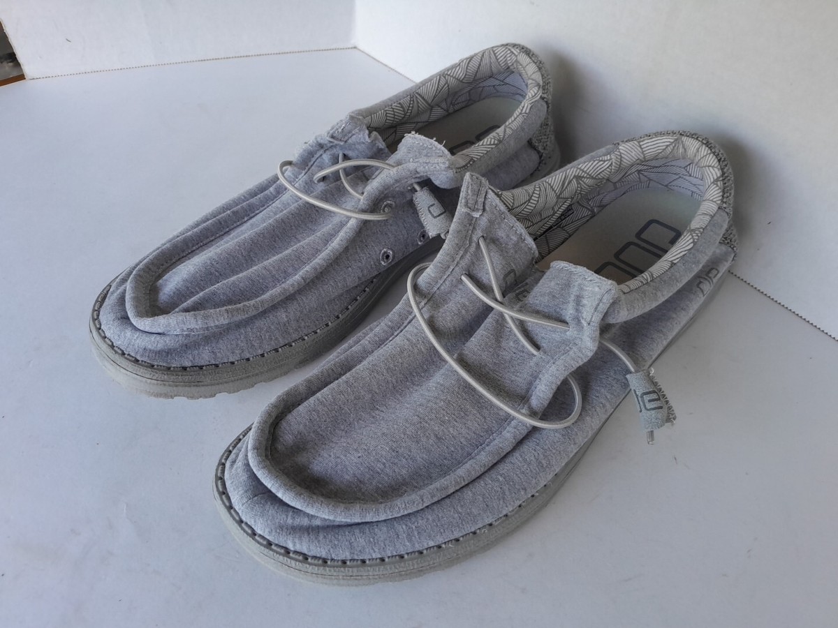 Hey Dude Wally Stretch Fleece Grey Shoes Mens Size 10 Sneakers