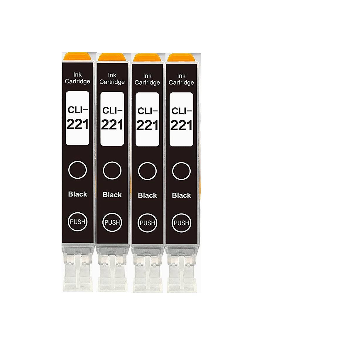 4PK Stampante Inchiostro Nero Per Canon CLI-221 221BK IP3600 - Foto 6
