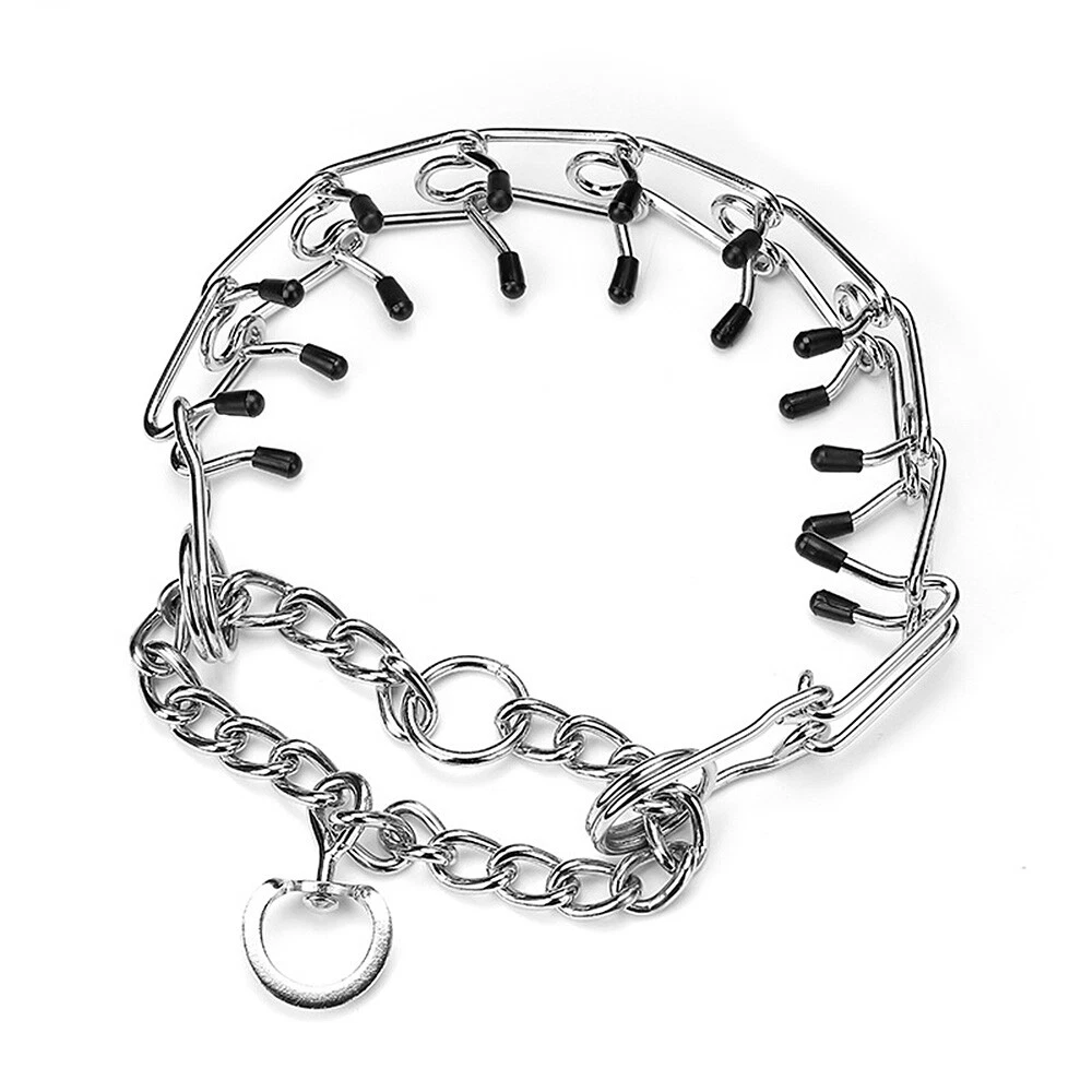 1pc Dog Choke Chain Training Collar Pet Adjust Metal Iron Prong