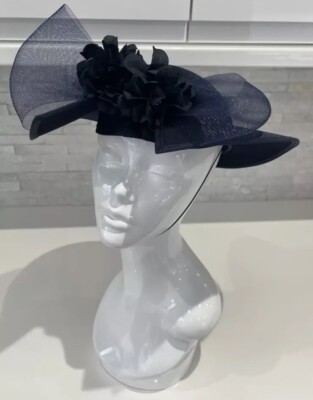 Vintage Retro Navy Blue Debenhams Disk Bow Wedding Event