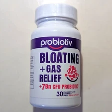 Anti Gas & Bloating Relief for Women and Men 7 Billion CFU 30 Count Exp 04/2026