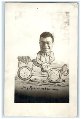 #ad #ad c1910#x27;s Joy Riding At Mankato Caricature Mankato Minnesota RPPC Photo Postcard $23.97