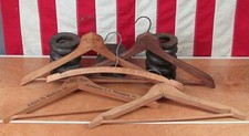Vintage Antique Wood Clothing Hangers Lot Advertising Philadelphia AtlanticCity