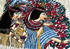 EGYPTIAN ART VINTAGE PAPYRUS 1960’s HANDMADE 17x13 INCHES # 132