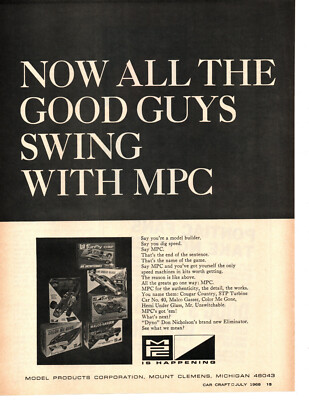 1968 MPC MODEL KITS / HEMI UNDER GLASS / MALCO GASSER ~ ORIGINAL PRINT AD