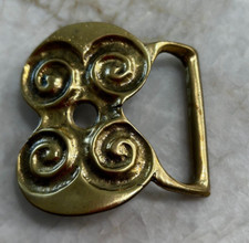 1972 Brass D. Duncan Laurie Abstract Brass Belt Buckle: RETRO FAB 