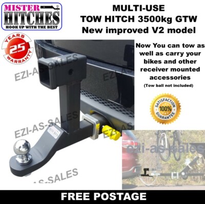 DUAL HITCH BALL MOUNT TONGUE MULTI USE TOW BAR TRAILER CAMPER BIKE