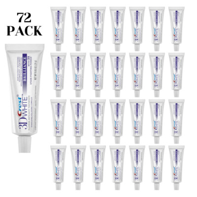 Crest 3D White Brillance Toothpaste - Bulk Travel Toothpaste 0.85 oz- 72 Pack