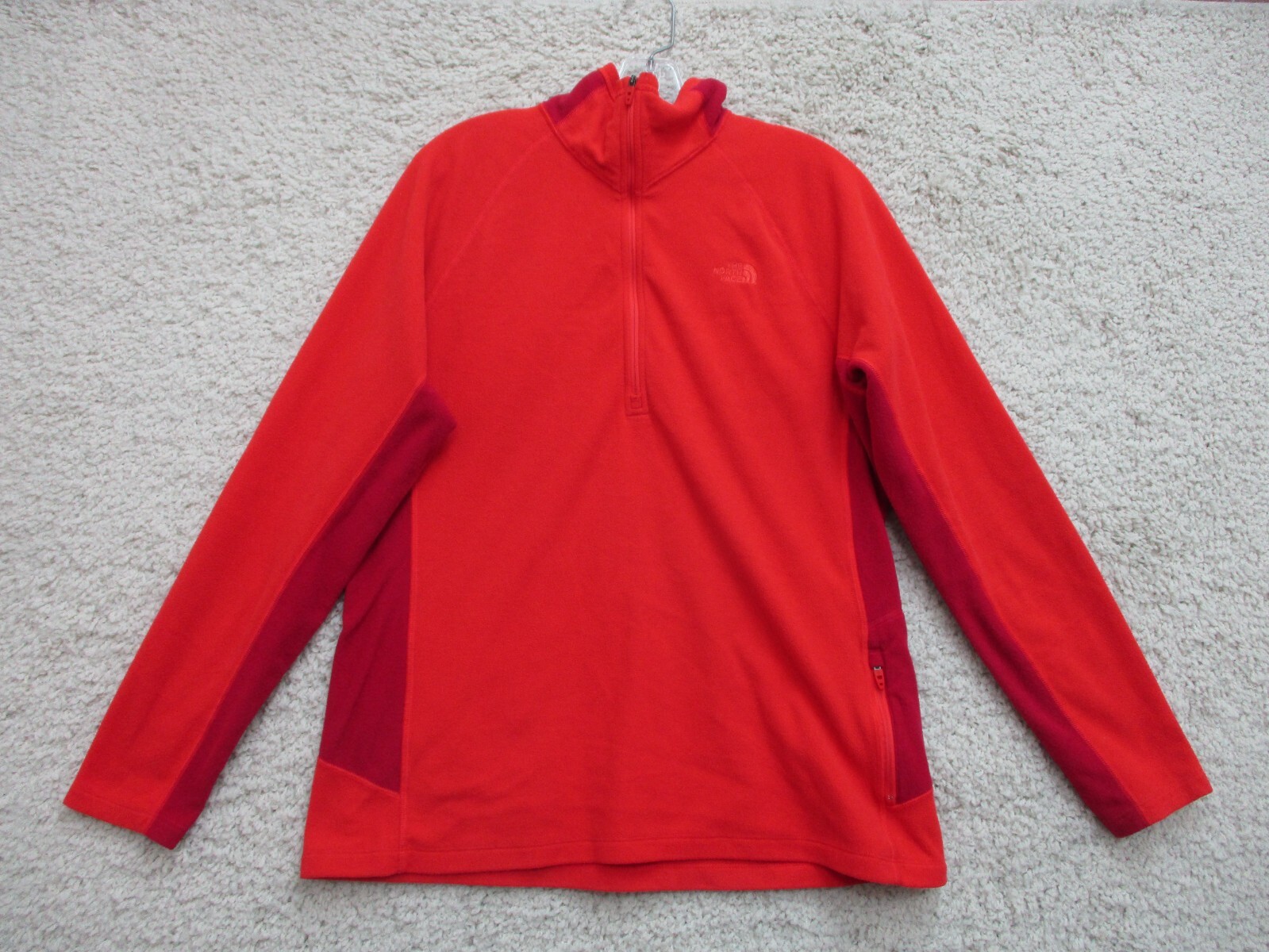 The North Face Sweater Extra Large (Fits M) Red Pullover Half Zip Fleece Womens