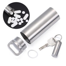 EDC Tool Waterproof Canister Medicine Seal Capsule Bottle Mini Titanium Alloy