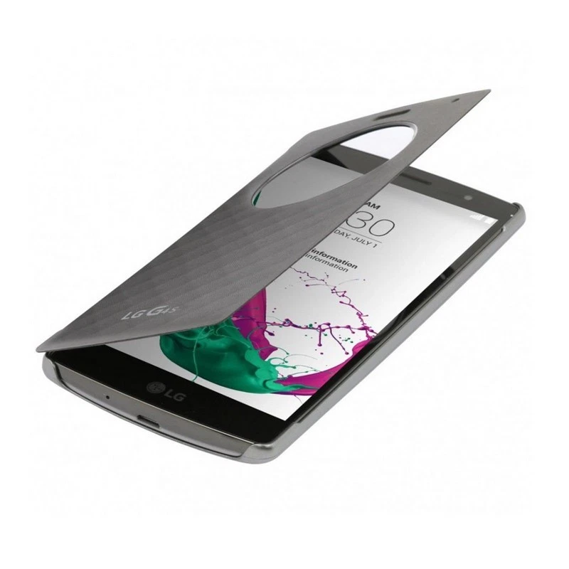 LG Custodia originale Quick Circle Case Cover Flip a libro Argento per G4 S G4S - Immagine 4 di 4