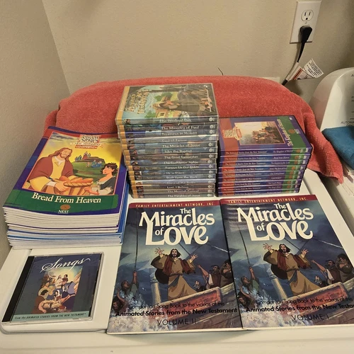 NEST Animated Stories Lot Of 24 DVDs / Books Bible New Testament Book of Mormon