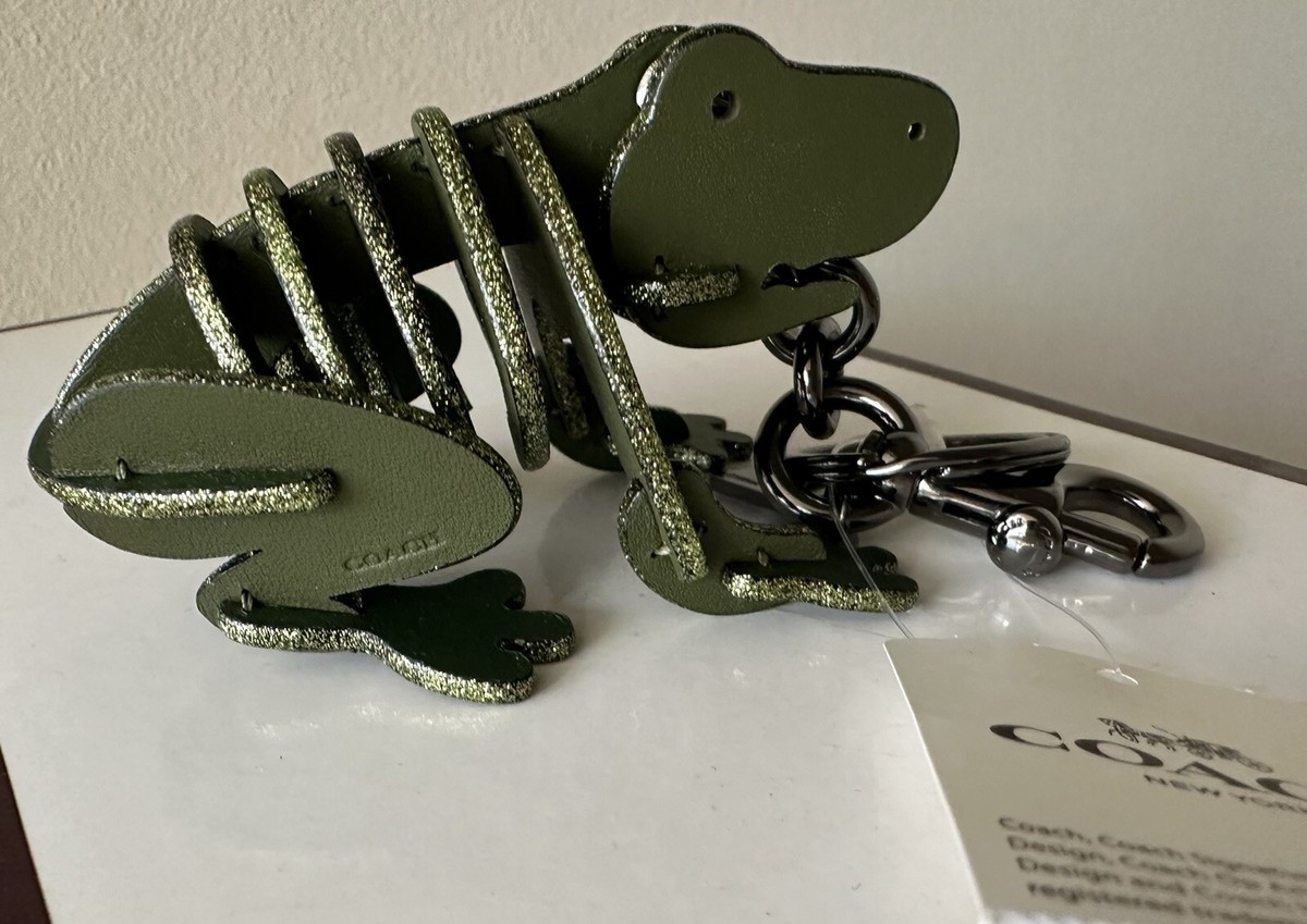 NWT COACH FROG GREEN SKELETAL GLITTER SMALL BAG CHARM FOB 21514 | eBay