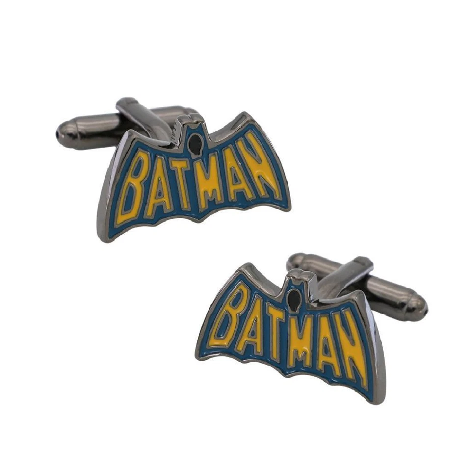 GEMELOS BATMAN Vintage Diseño de Capa Cómic Superhéroe Gris BOLSO DE REGALO Boda Novio Foto 3 de 4