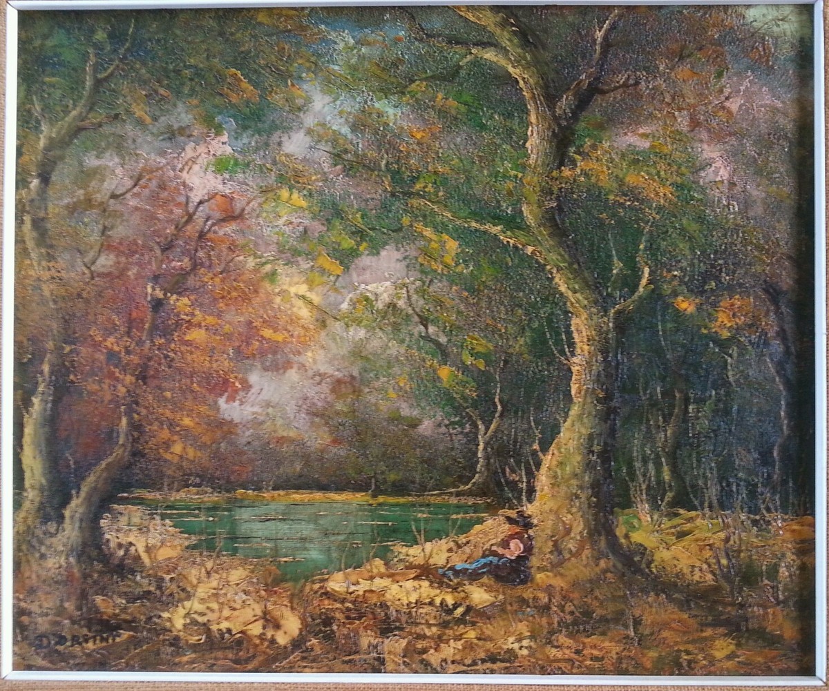 油絵イタリア、オルシーニ宮 Vintage D'Orsini original oil painting 
