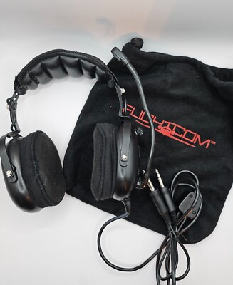 Vintage Flightcom Blackhawk Model 5DX Aviation Headset Used Untested With Bag
