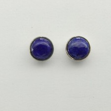 Blue LAPIS LAZULI Post / Stud Earrings - 925 STERLING SILVER 1e