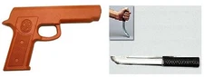 Rubber Gun and Tanto Knife Set - Martial Arts Training Defense - Police Practice