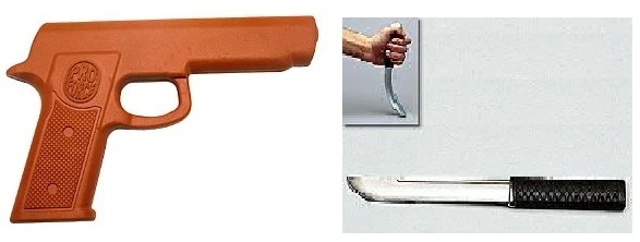 PROFORCE Rubber Gun and Tanto Knife Set - Martial Arts Training Defense - Police Practice