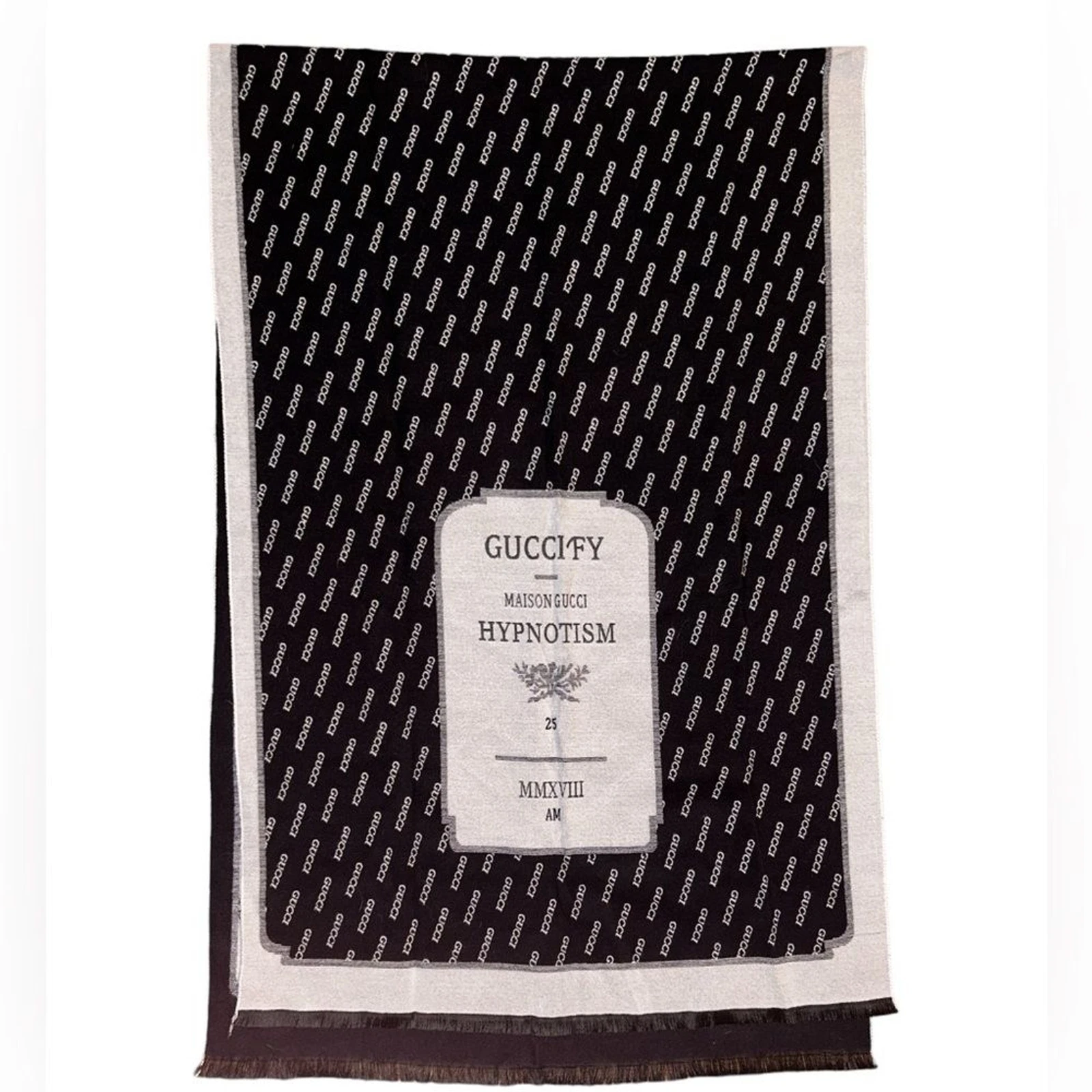 Foulard réversible Gucci Authentique Hypnotisme noir et blanc édition limitée
