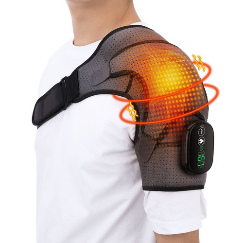 Electric Heated Shoulder Brace Massager Rotator Cuff Support Compression Wrap - Picture 6 of 20