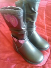 Disney's Princess Girls Toddler Size 6 Grey Silver Winter Boots Faux Leather NWT