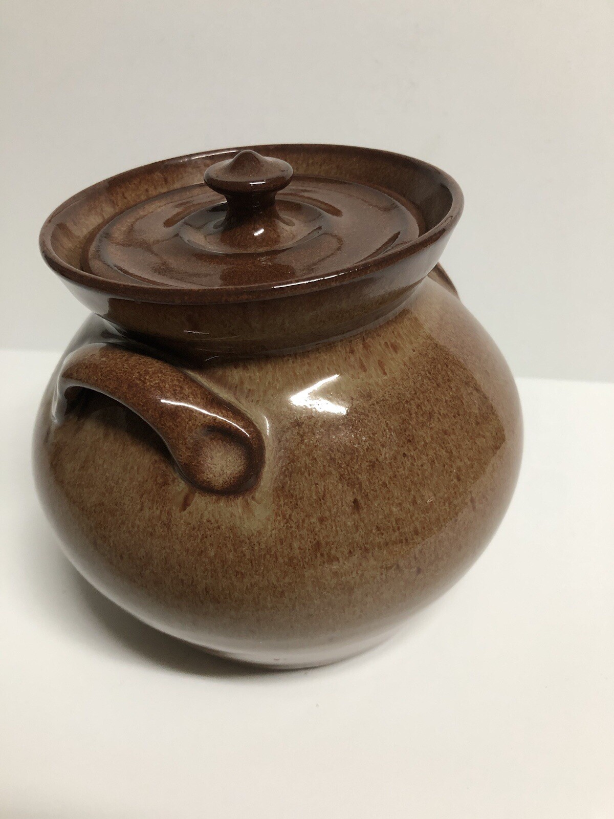 1992 Jugtown Ware Vernon Owens Signed Brown Crock Pot w/Lid 6” x 8” Great