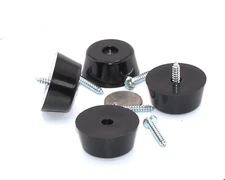 Power Generator Rubber Feet  5/8" Tall X 1 1/2" OD  Mounting Screws  Set of 4