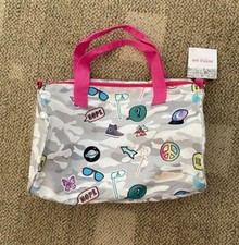 Capelli Duffle Bag Gray Camo Travel Overnight Dance Tote 17" W X 11" H Girls