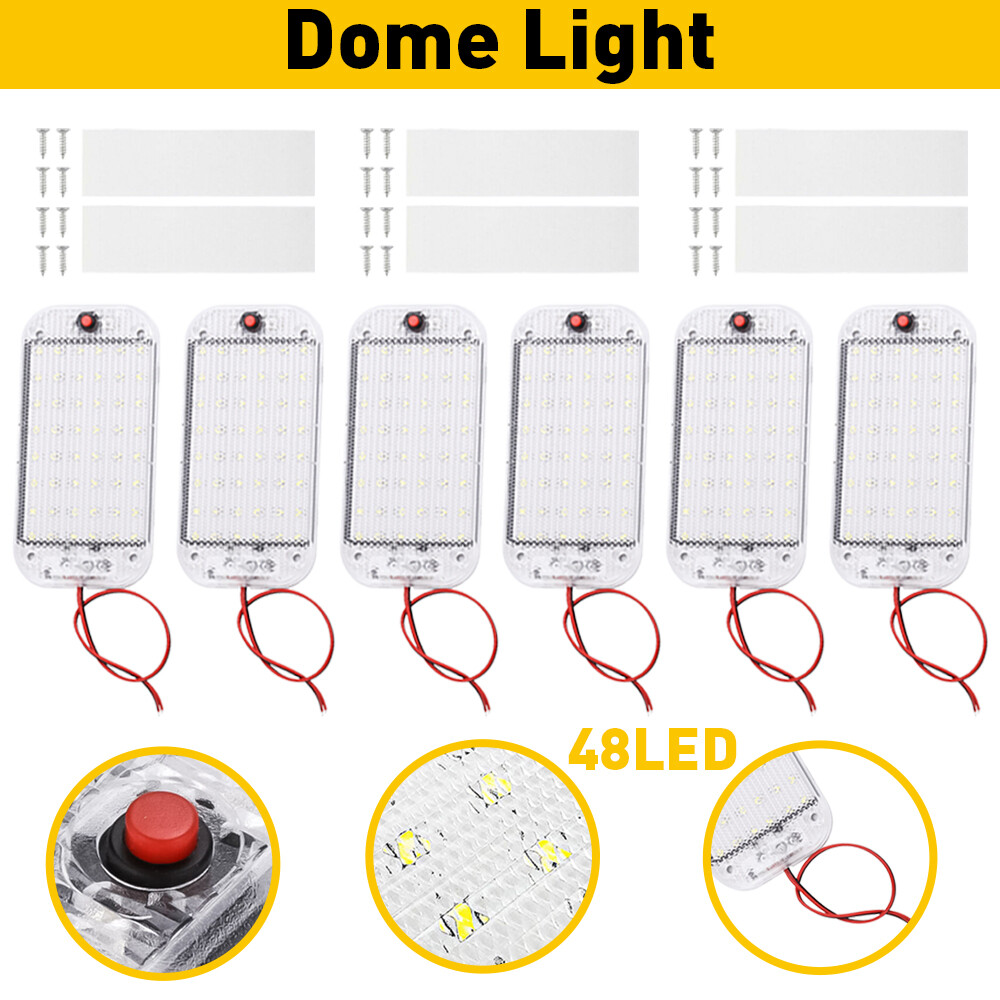 6X LED Interior Dome Light Ceiling For Car Van Boat Caravan Camper Trailer RV