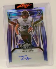 TYLER SCOTT 1/1 BLUE PROOF AUTO AUTOGRAPHED LEAF METAL FOOTBALL 2023