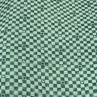 Rustic Green checked Fabric 7+ Yards unused Flannel Cotton Stars Hearts￼