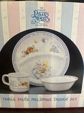 Precious Moments 3-Piece Melamine Dinner set Enesco Vintage Baby feeding dish pl