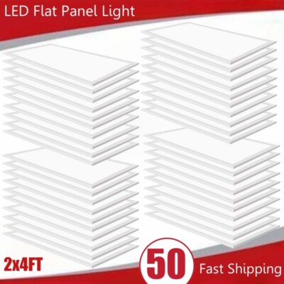 2X4 LED Flat Panel Light 75W Dimmable Drop Ceiling Recessed Troffer Light 50PCS
