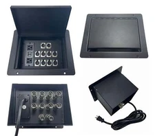 PROCRAFT LARGE GAP LID FEED-THRU RECESSED Stage Pocket/Floor Box w/ 1) WIRED AC