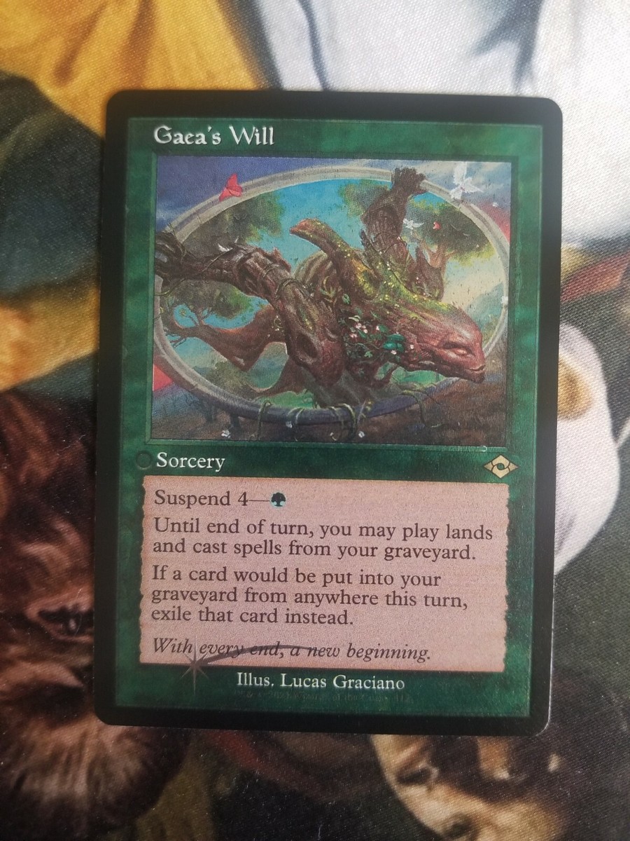 エラーカード Gaea's Touch Gaea's Will MISPRINT ETCHED FOIL Magic MTG Card - Ink Error - M6