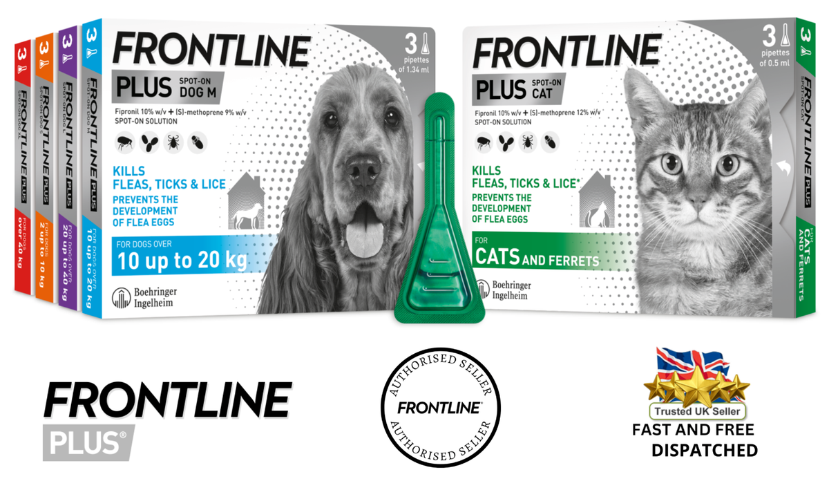 Frontline Spot On PLUS Cat Dog Flea Tick Lice Treatment 1, 3, Or
