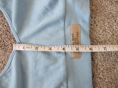SHEIN Blue Ribbed Halter Top, Long Ties, Stretch, Size Small (4), Preowned, VGC - Picture 5 of 8