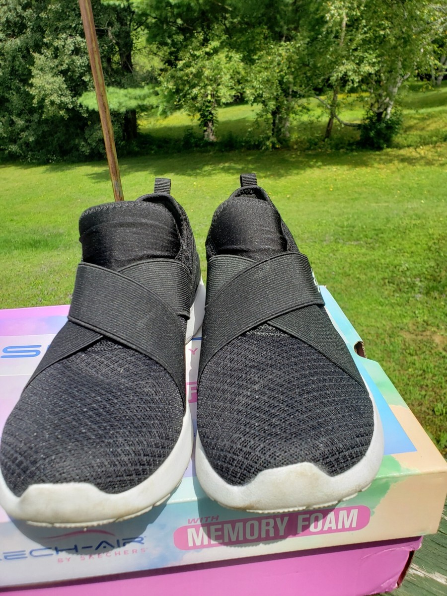 Ladies Skech-air by Skechers Dynamite Sneakers Black Sz 7.5 Wide