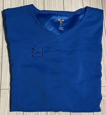 KOI TECH SERENA Style 352 Women Large Blue V-Neck S/S Medical Nursing Scrub Top