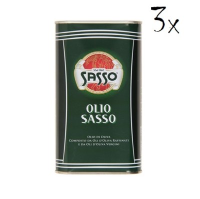 3x Sasso in dose 1L olio di oliva Olivenöl tin
