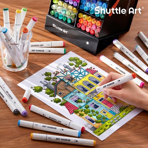 88 Colors Dual Tip Alcohol Based Art Markers, Permanent Marker Pens Highlighters - Picture 6 of 6