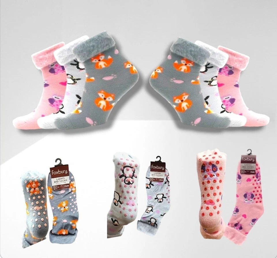 1-3 пары дамских теплых пушистых носков с анималистическим принтом на лодыжке тепловые противоскользящие - Изображение 2 из 4