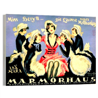 1921 Miss Beryll - Josef Fenneker - German Movie Poster or Canvas  Home Decor
