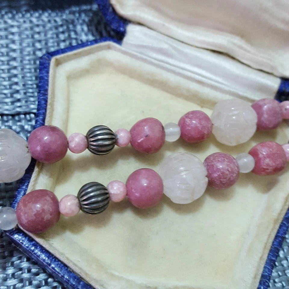 Collar Carolyn Pollack Plata de Ley 925, Rodocrosita Rosa y Cuarzo Rosa Foto 3 de 4