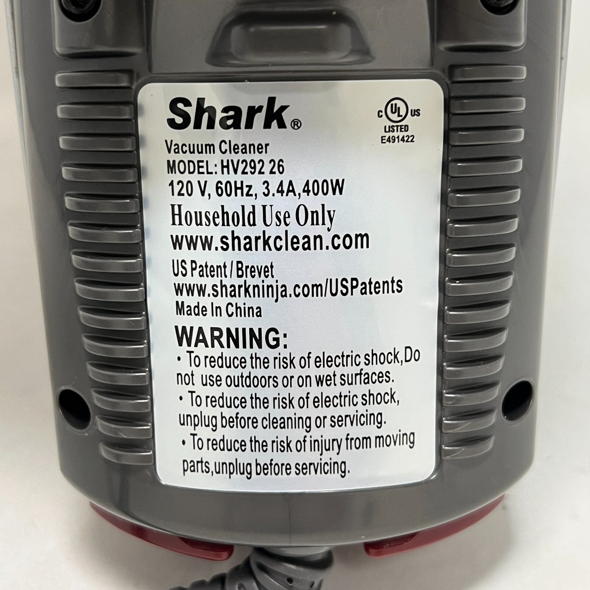 Shark Handheld Vacuum Housing Motor Head with Dust Cup Red for