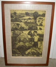 Jack Bilander (1919-2008) Original Etching & Aquatint "SUMMER" 1959 Hand Signed