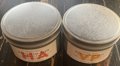 Trader Joes Honeycrisp Apple Scented & Pumpkin Spice Candles, 5.7 oz Set Of 2
