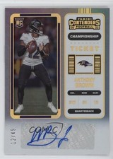 2022 Contenders Rookie Championship Ticket 12/49 Anthony Brown Jr #284 Auto 00ht