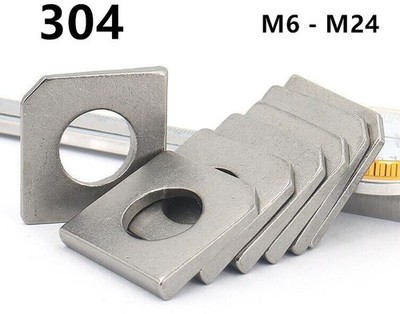 304 Stainless Steel Square Taper Washers For Slot Section M6 M8 M10 M12 M16 M24